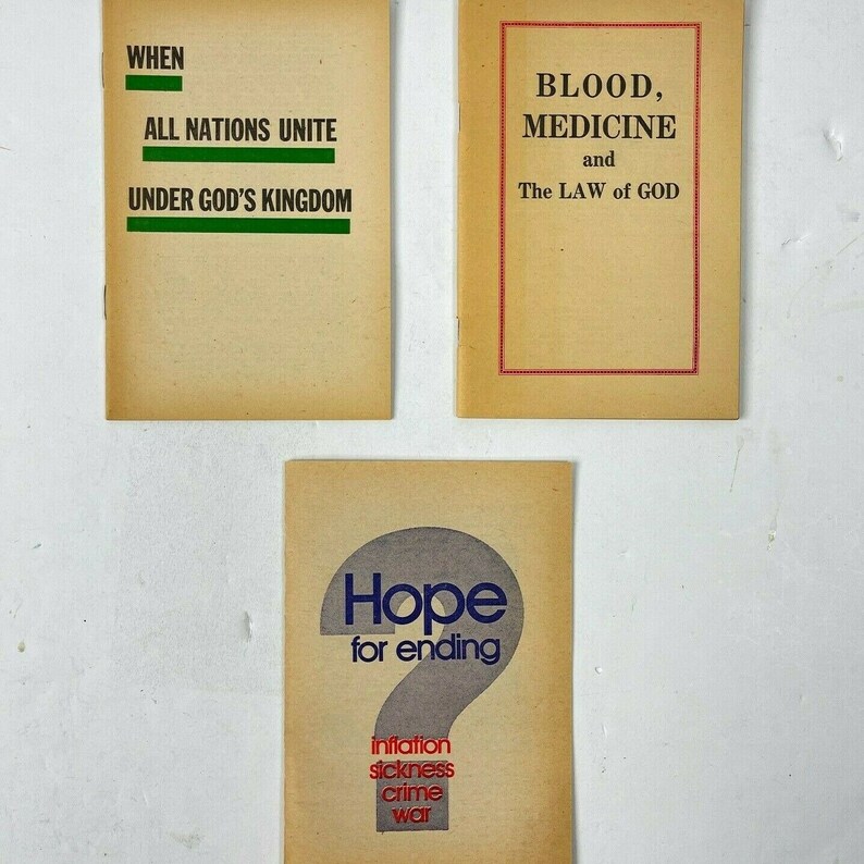 Jehovahs Witness Watchtower 3 Vintage Booklet Pamphlet Bundle - Etsy