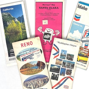 Idaho Reno Washington Oregon California 5 Vintage Straßenkarte Bundle AAA Chevron Texaco Santa Clara County Bay Bereich