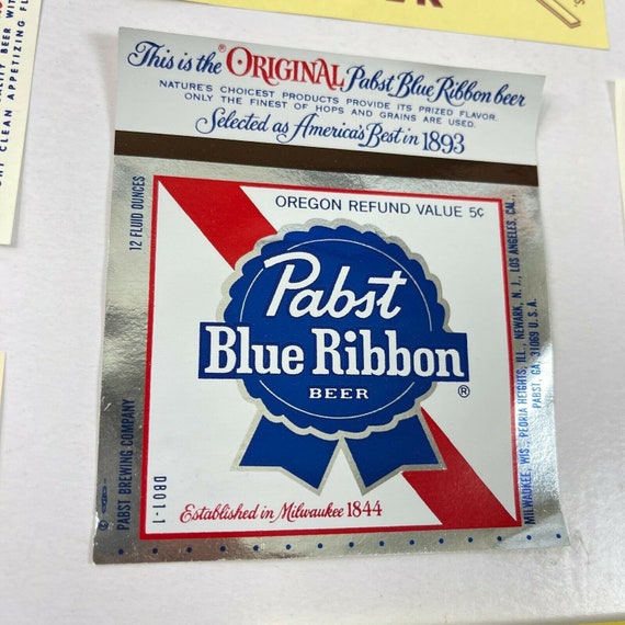 Vintage 8 Beer Label Bundle '60s Old Tyme Burgie PBR 102 Steinbrau