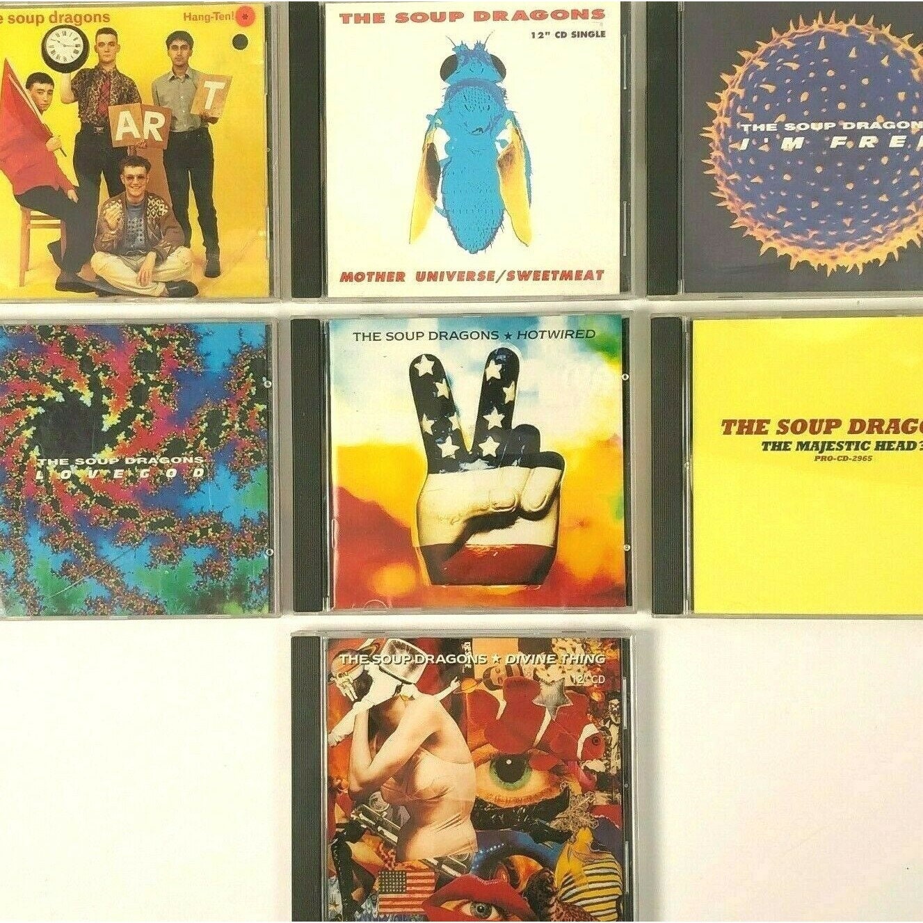 Vintage the Soup Dragons 7 CD Bundle Hotwired I'm Free Hang-ten