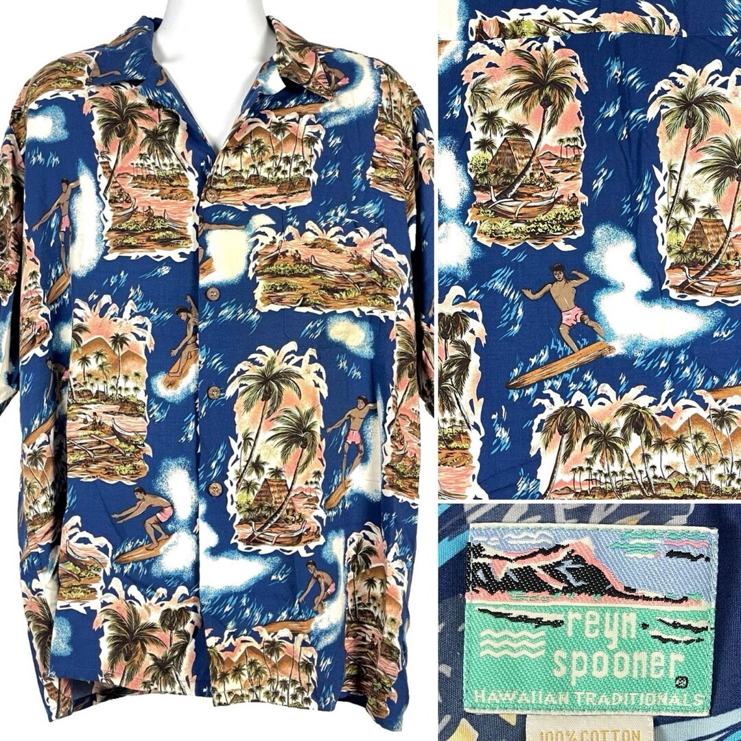 【Reyn Spooner × JOE KEALOHA’S 】アロハシャツM Vtg DEADSTOCK Reyn Spooner Joe Kealoha Hawaiian Shirt Made