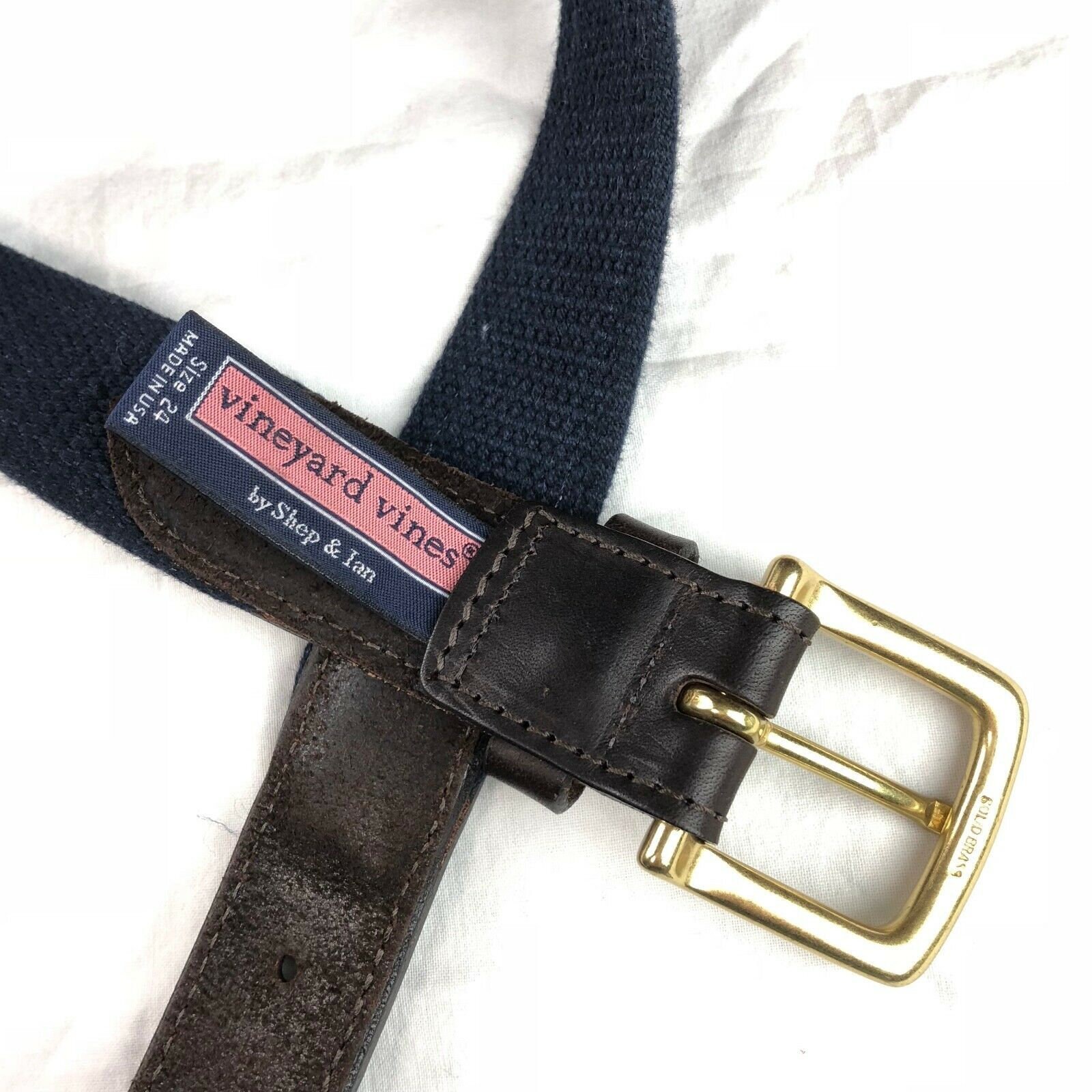 Ceinture Vineyard Vines Enfant Taille XL 41" Bleu Lune Rayé - Neuf Avec étiquettes