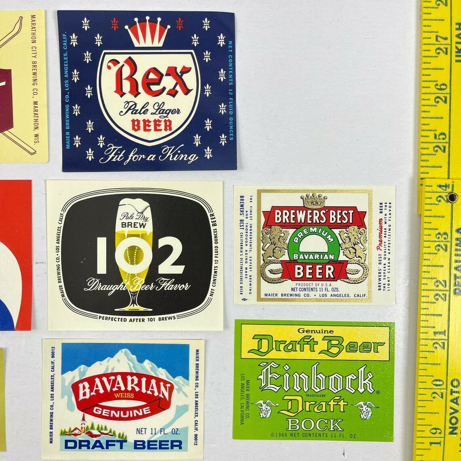 Vintage Beer Label Bundle 1960s PBR Keg Bavarian Weiss