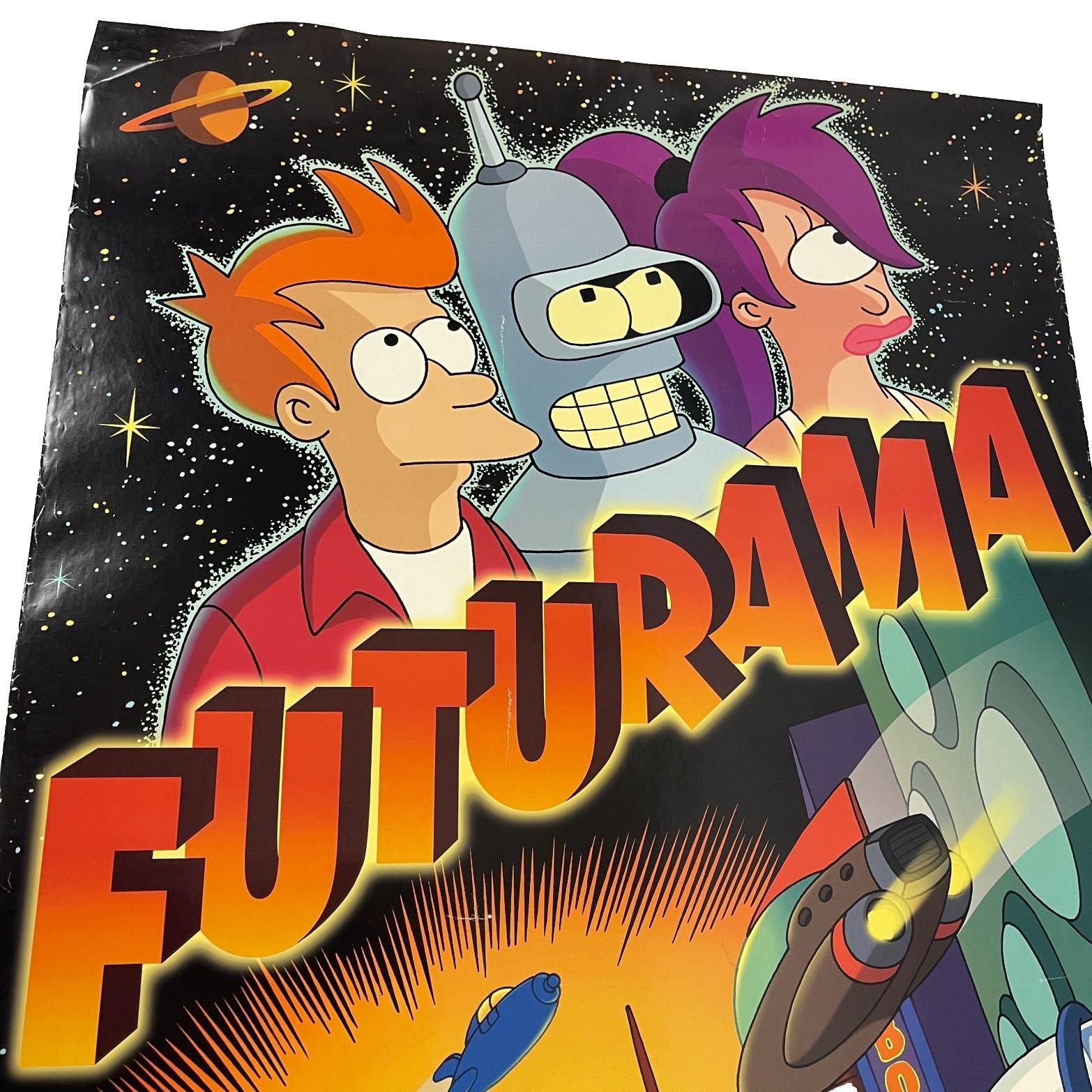 Futurama Vintage Fox Network Promo Poster 27x40 Tuesdays 1999 Matt