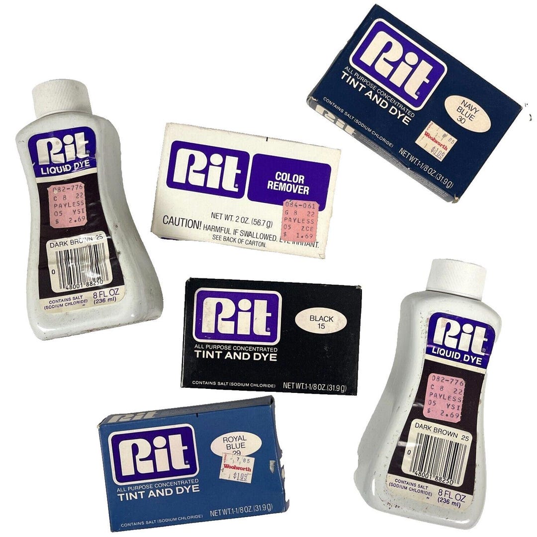 Rit Tint & Dye Vintage 6 Box Bottle Bundle Navy Blue Black Brown ...