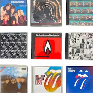 Rolling Stones 10 CD + Wyman Book Lot Between Buttons Exile Main Licks Hot Rocks Rewind Flashpoint Darkly Steel Wheels Blue Lonesome Voodoo