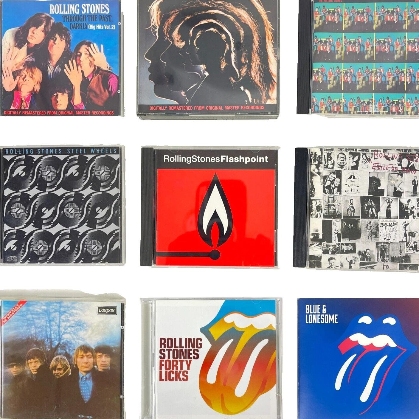 Rolling Stones 10 CD + Wyman Book Lot Between Buttons Exile Main