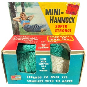 Vintage Mini Hammock Kmart Old Stock w/Box Super Strong 7ft Snare Stretcher
