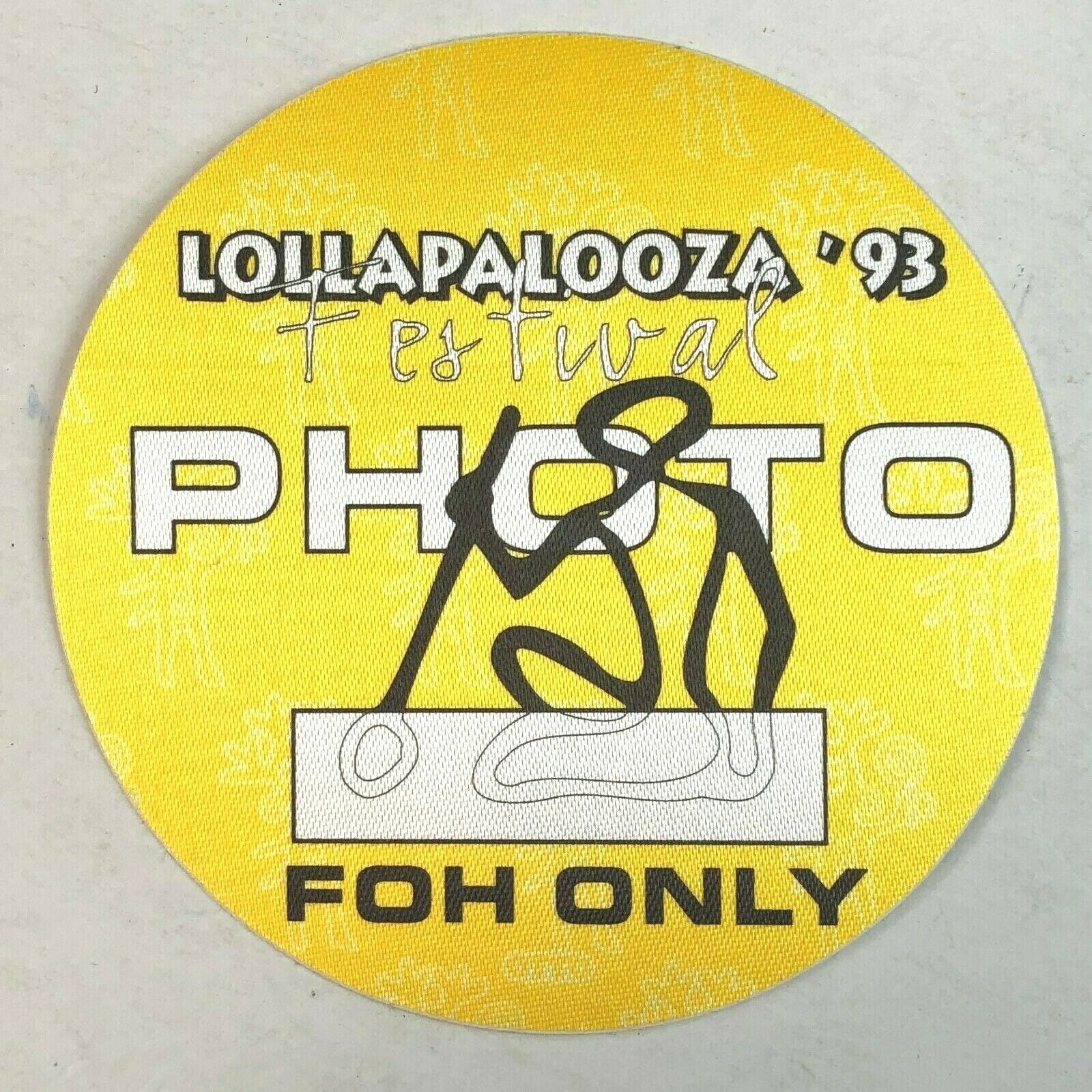 Vintage Lollapalooza Festival 1993 Alt Rock Concert Photo Pass Otto Sticker FOH Only Alternative