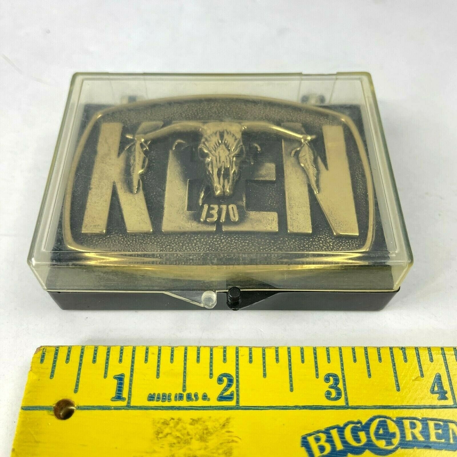 Vintage KEEN Country Radio 1370 AM Brass Belt Buckle San
