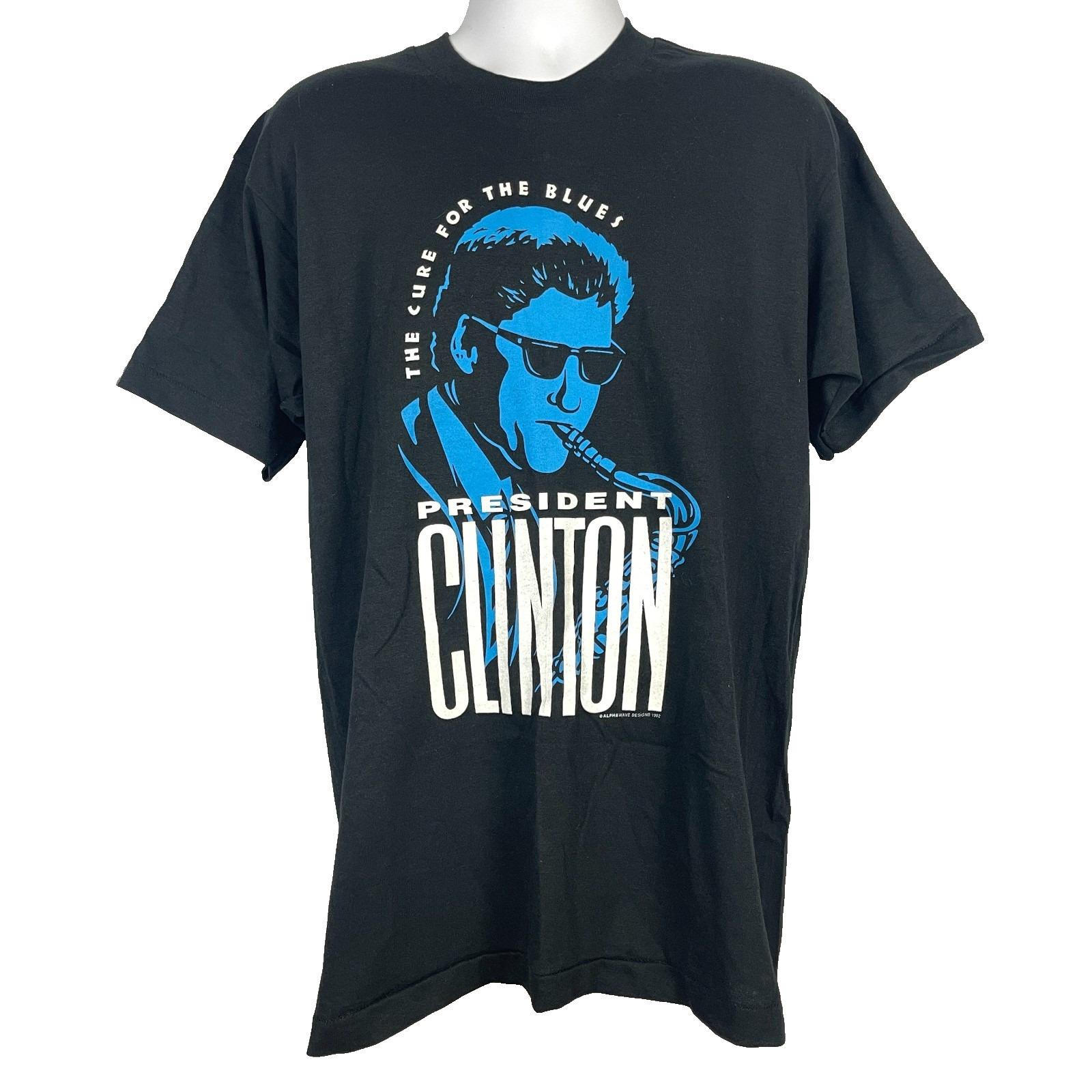 President Bill Clinton Cure for Blues Mens Vintage T-shirt Size 