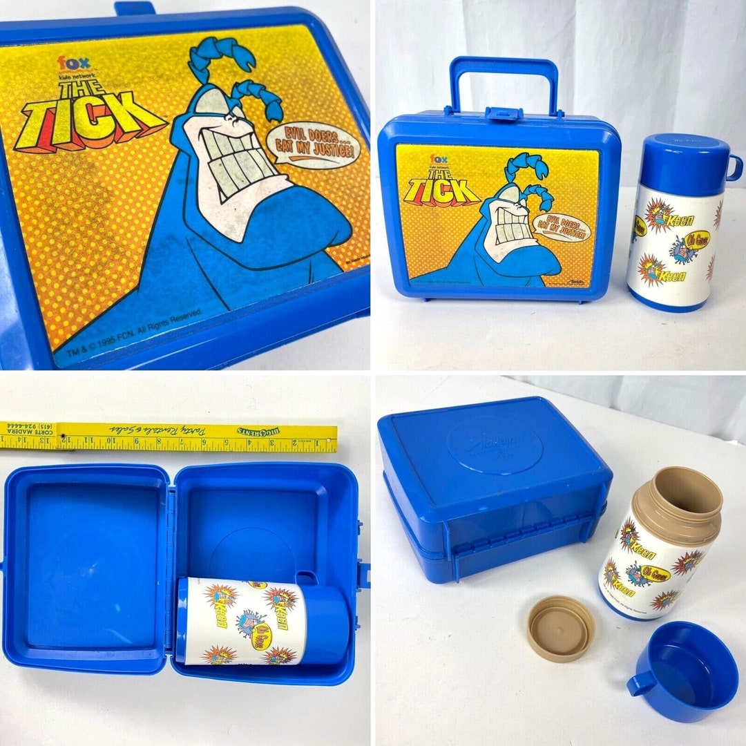 The Tick Vintage 1995 Lunchbox Thermos Aladdin Plastic Made in USA