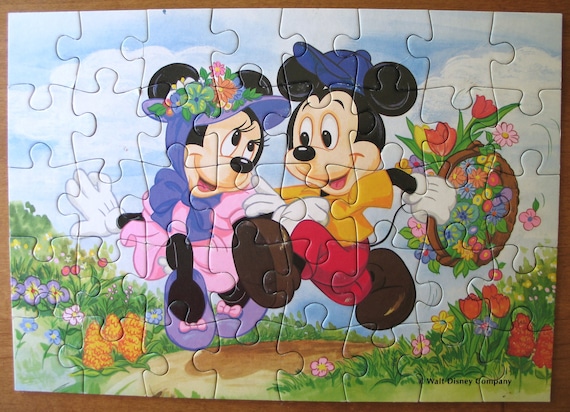 DONALD DUCK ★ ヴィンテージ　パズル　ウォルトディズニー Vintage Set of 2 Walt Disney Puzzles - Featuring Mickey