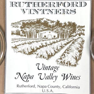 Rutherford Vintners Vintage Napa Valley Wine Case Placard Sign 10x11 Napa CA