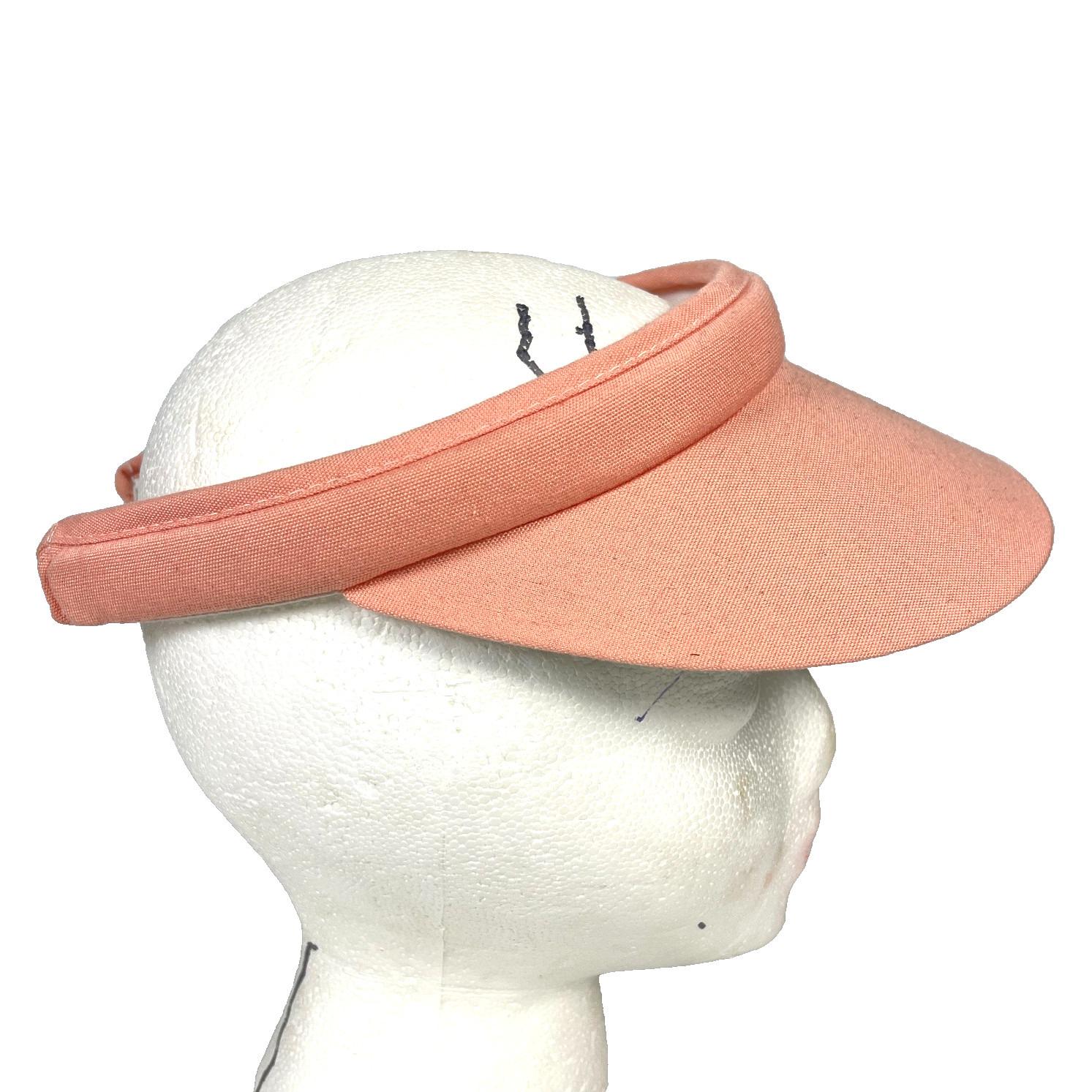 Set of 2 Vintage Peach City Ice Cream Red Beach Visor 1980’s Adjustable RON RUTHERFORD. Ron Rutherford was “famous” for three things  main image 3