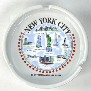 New York City NYC WTC Vintage AshTray Tourist Statue of Liberty Coaster Ceramic