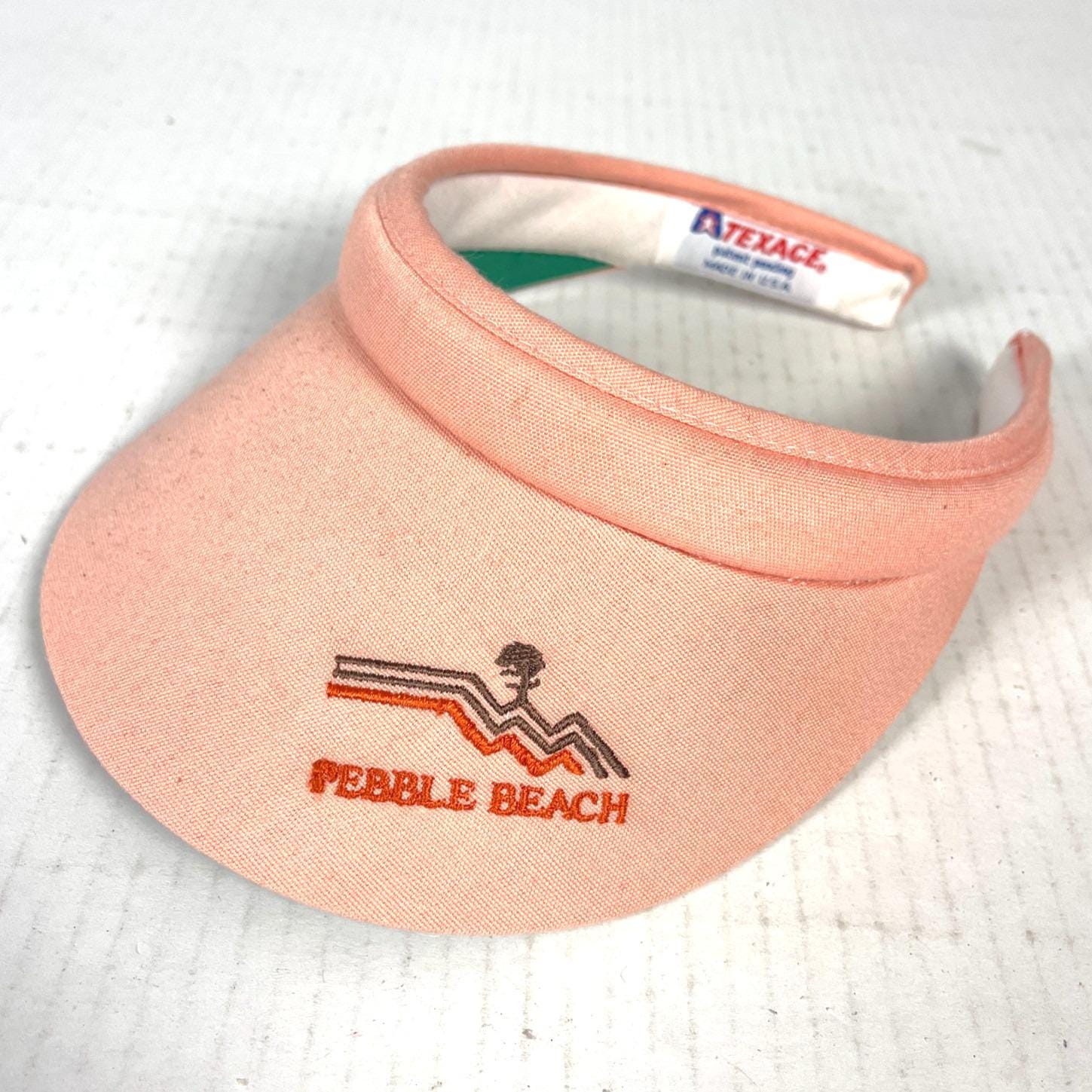 Pebble Beach Womens Vintage Golf Sun Visor Cap Peach Salmon 