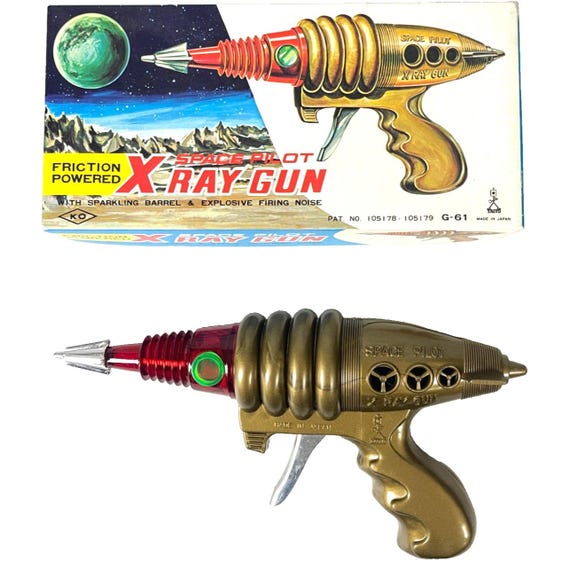 Taiyo Space Pilot X-ray Gun Vintage Plastic Raygun G-61 1970s W
