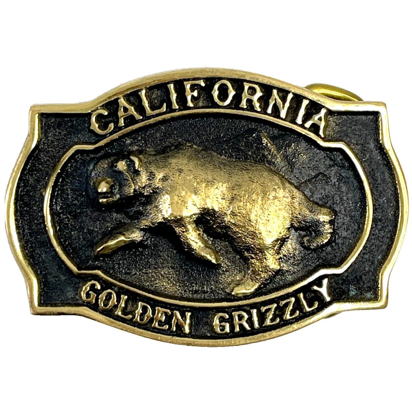 Boucle De Ceinture Biker Western GRIZZLY En Métal Galvanisé - Style Ovale, Thème Animal, Taille Universelle