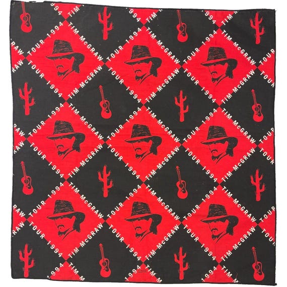 Tim Mcgraw Vintage 1994 Cactus Guitar Tour Bandana 21