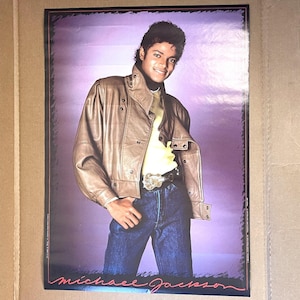 Michael Jackson Jacket Jeans Belt Buckle Vintage Poster 20x28