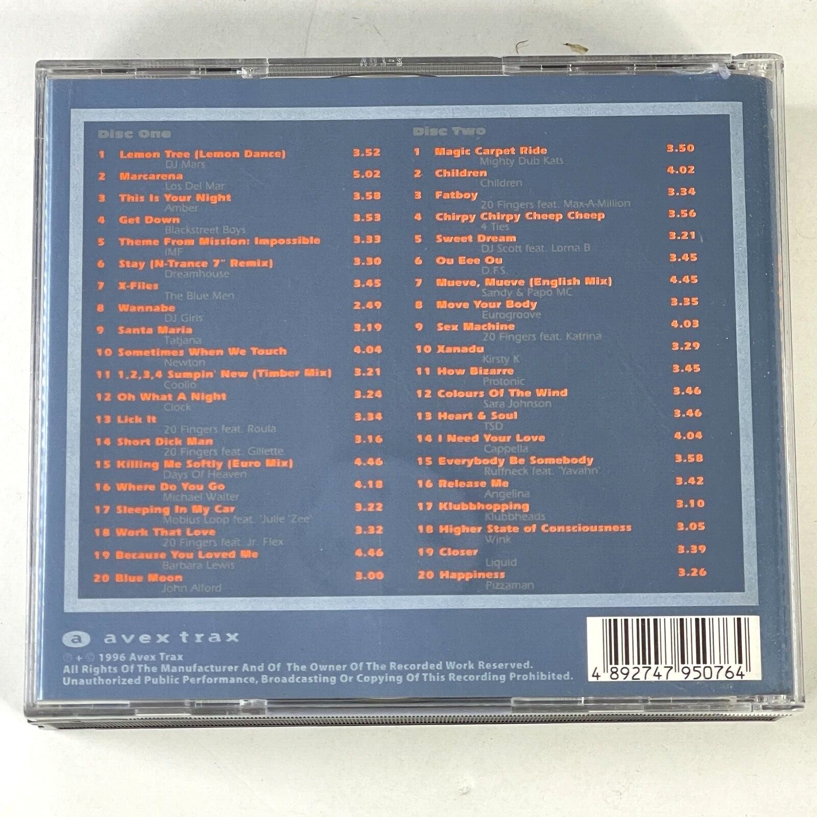 Avex Trax Best of No. 1 Hits 2 CD Set 40trks 1996 Asia