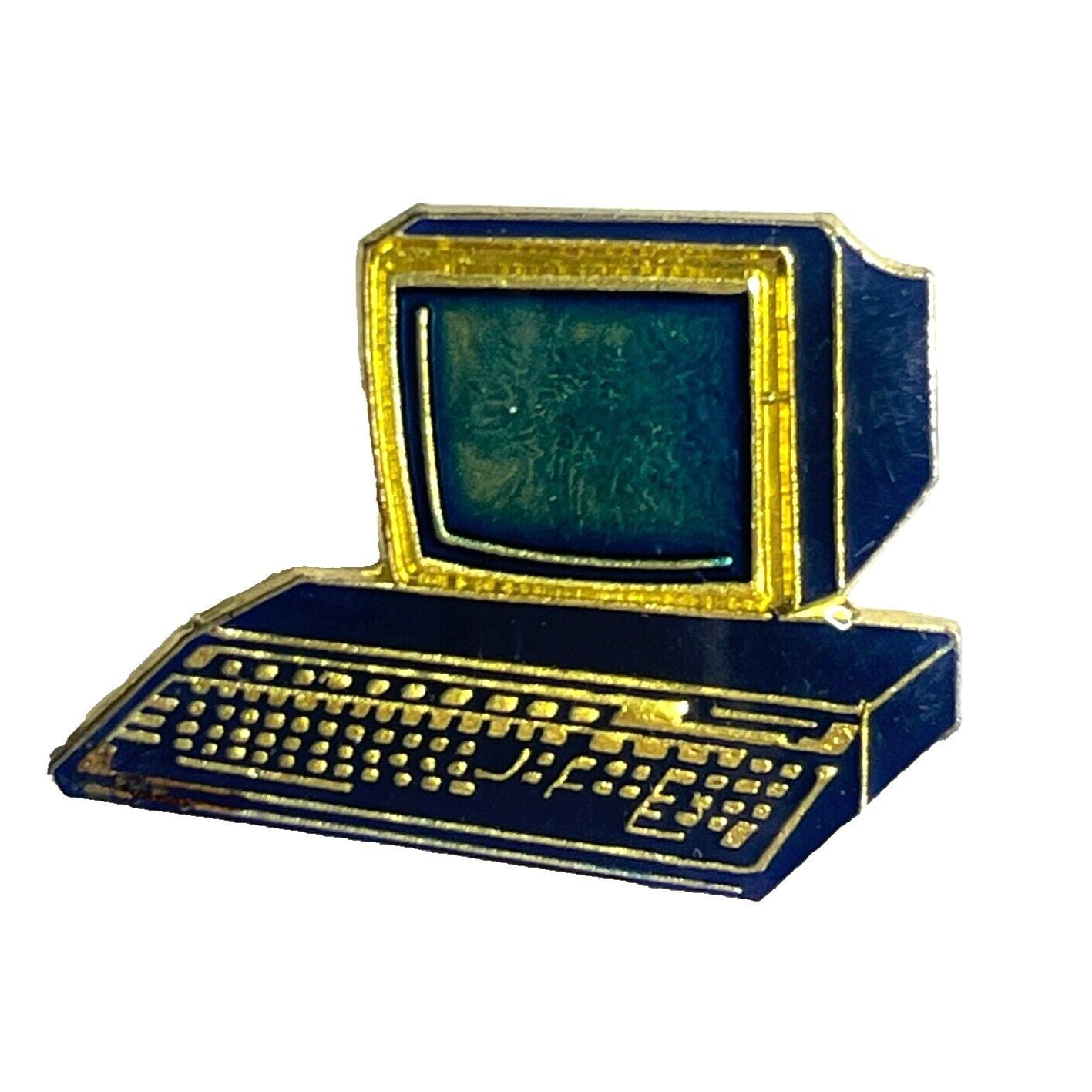 Computer PC Vintage Computing Enamel Lapel Pin Badge Terminal Obsolete Technology Office