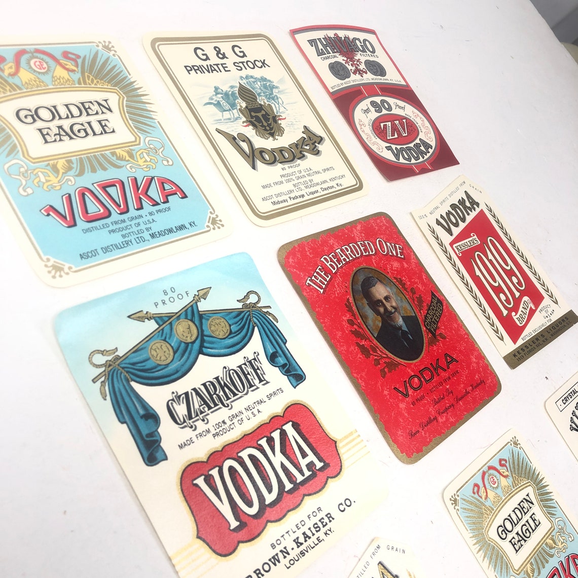 Vintage Vodka Vintage Liquor 9 Booze Label Bundle Czarkoff Etsy