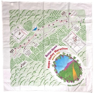 Napa Valley Marathon 2000 Sutter Home Carte des vins Vtg Bandana 22" Mouchoir Écharpe Bandana