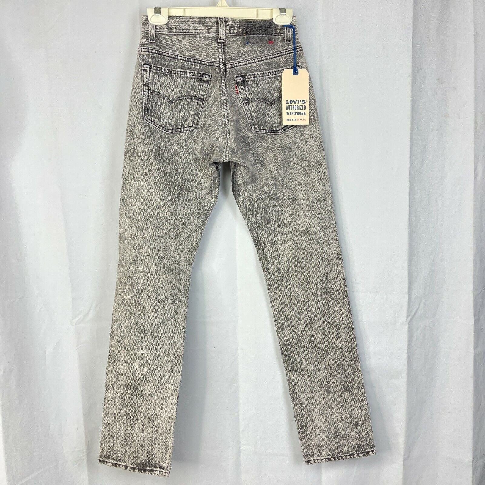 Levis Authorized Vintage 501 Acid Wash Gray Denim Jeans 26 X