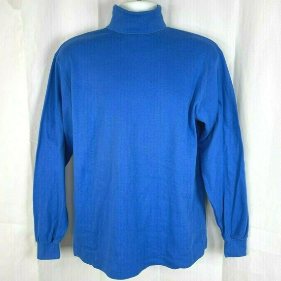 Mens Large Turtleneck Shirt Cotton 