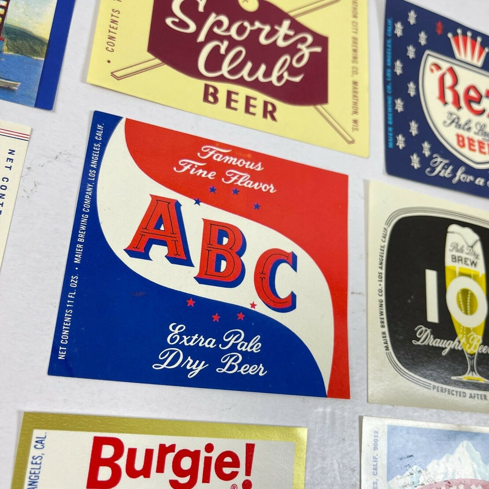 Vintage Beer Label Bundle 1960s PBR Keg Bavarian Weiss