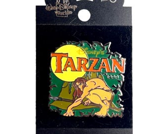 Tarzan 1999 Walt Disneyland World Retired Vintage Enamel Lapel Pin On Card 2000 Badge