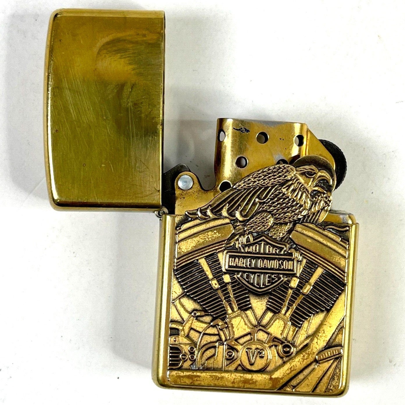 Harley Davidson Zippo V2 Eagle Vtg Lighter USA Made 2000 Harley Davidson Zippo V2 Eagle Vtg Lighter USA Made 2000