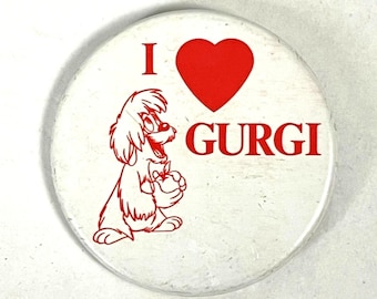 I Heart Love Gurgi Black Cauldron Vintage Walt Disney Productions 1985 Movie Promo Button