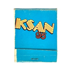 Rádio vintage da área da baía de São Francisco KSAN 95, caixa de fósforos, com pente completo