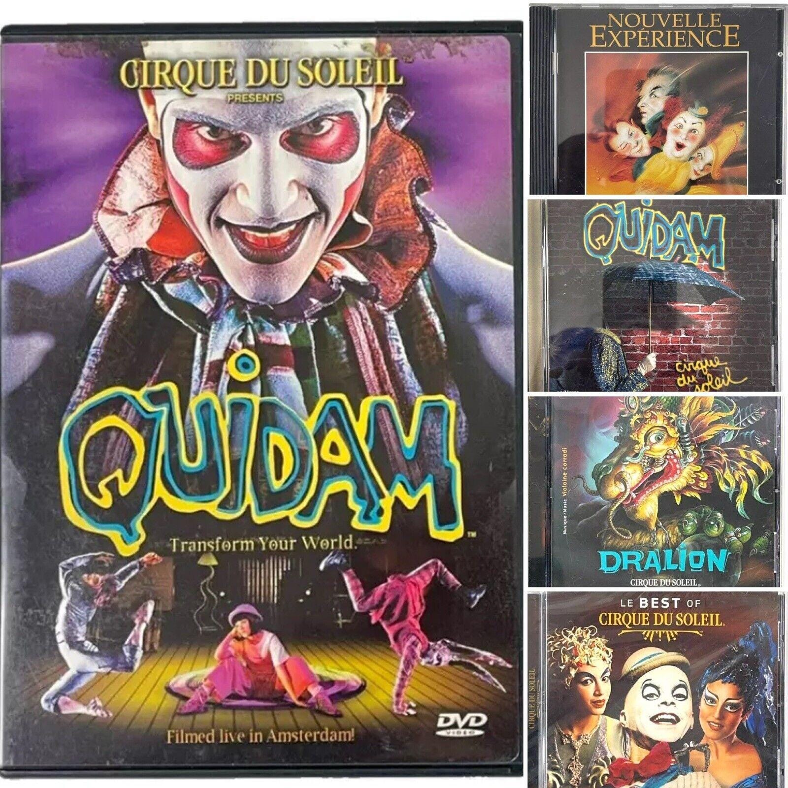 Cirque Du Soleil 5 CD DVD Lot Nouvelle + Quidam + Dralion + Best +
