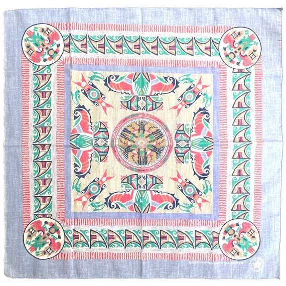 Tribal Indigenous Southwest Vintage Bandanna Handkerchief 22