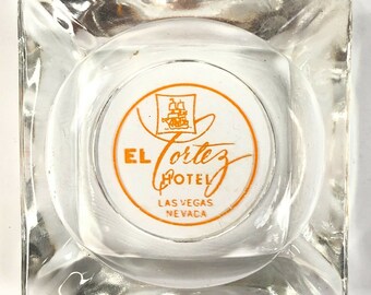 Vintage El Cortez Hotel Kasino Las Vegas Nevada Aschenbecher Glas