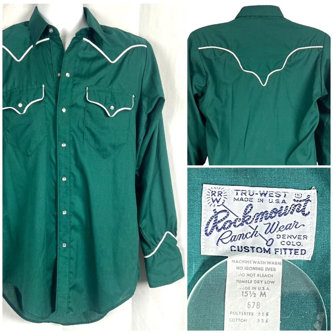 Rockmount Ranchwear Mens Western Snap Shirt Size Medium 15 1/2