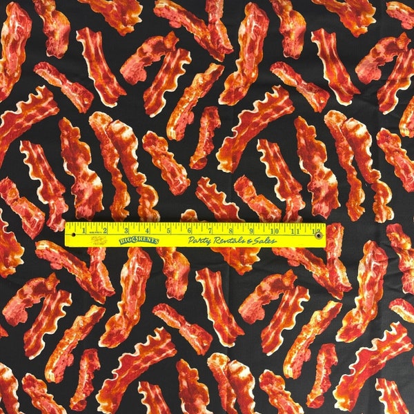 Bacon Fabric Traditions 44" x 77" Food-C8879 For Man Cave Apron Shirt Cloth