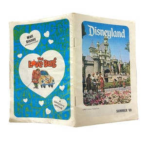 Disneyland Sommer 1969 Park Broschüre Karte Sehenswürdigkeiten Love Bug Walt Disney Produktionen