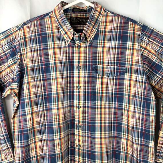 Vintage New York Sportswear Exchange Plaid Button Down Long