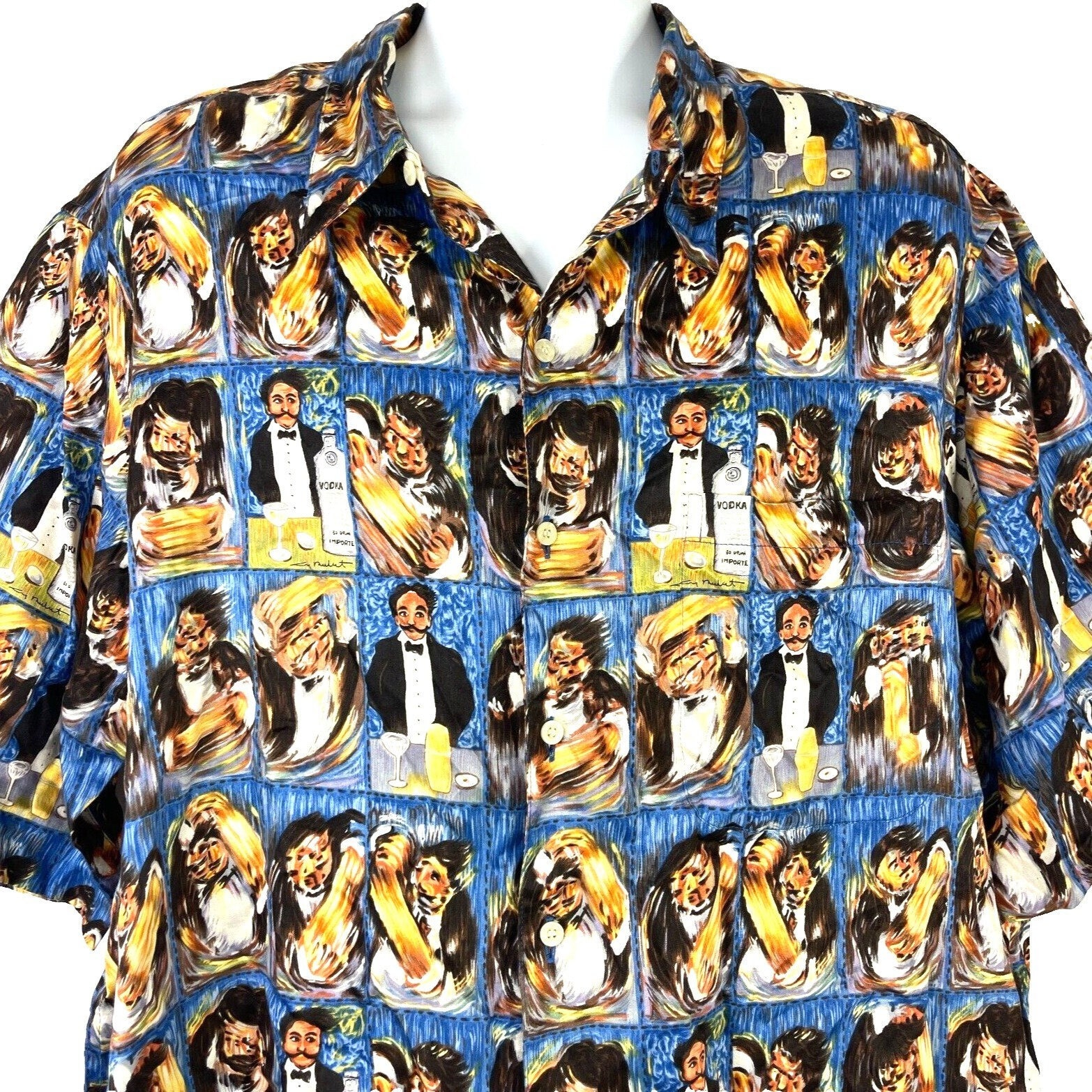 Reny spooner 80’s Guy Buffet martini シャツ Reyn Spooner Guy Buffet Collection Vodka Martini Bartender