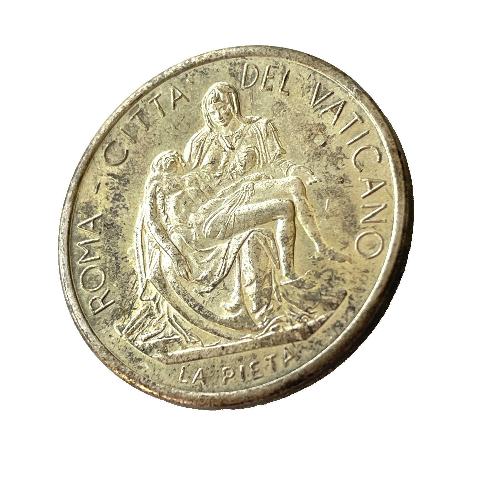 Pope John Paul II Jesus Pieta Vatican 1 Vintage Medal Token Coin