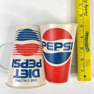 Pepsi Diet Vintage Wax Paper Cups 100 Pack 1980s Sweetheart Cold Drink ...