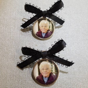 7 Pcs Memorial Services Personalized Photo Pins/ Keepsake Accessory