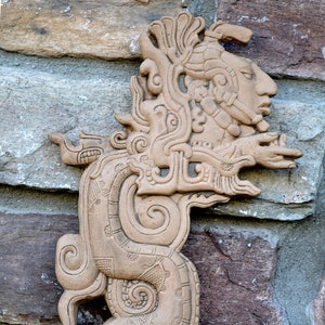 History Aztec Maya Mesoamerica Yaxchilán Vision Serpent Sculpture Statue www.Neo-Mfg.com 11" j7