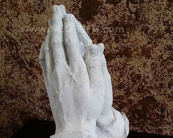 Religious Praying Hands Father Sculpture Statue Pray Neo-Mfg Life Size White 9" home decor