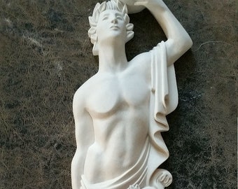 Roman Greek Wine Bearer Figure Sculptural Wall relief www.Neo-Mfg.com 18" tall